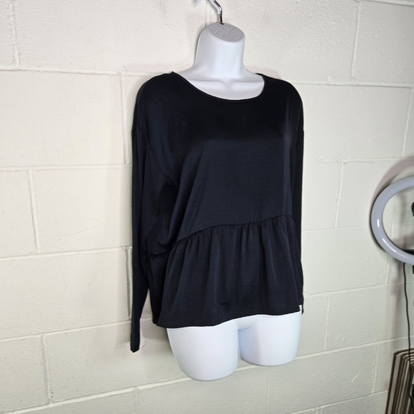 Moss Copenhagen navy blue peplum blouse - Picture 8 of 8